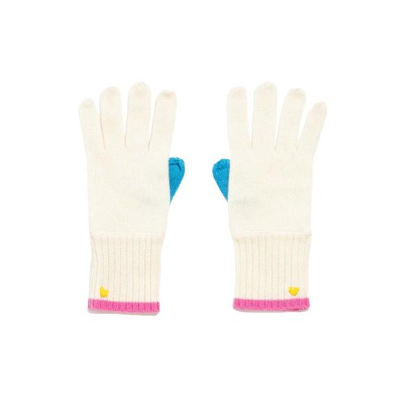NEW KERRI ROSENTHAL women's colorblock cashglove in oatmilk - Picture 1 of 1